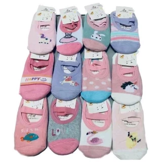 kit 5 pares Meia Sapatilha Antiderrapante Infantil e Bebê em Algodão menina e menino estampas varidas