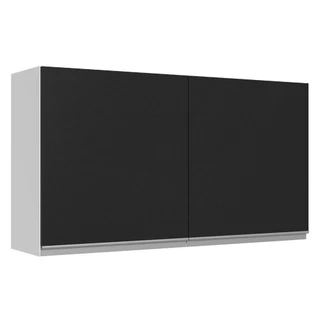 Armário de Cozinha Aéreo 100% MDF 120 cm 2 Portas Branco/Preto Acordes Madesa em Oferta na Shopee