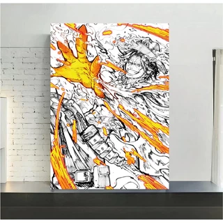 Quadro de mdf poster moldura Anime, Mangá, One piece, Ace