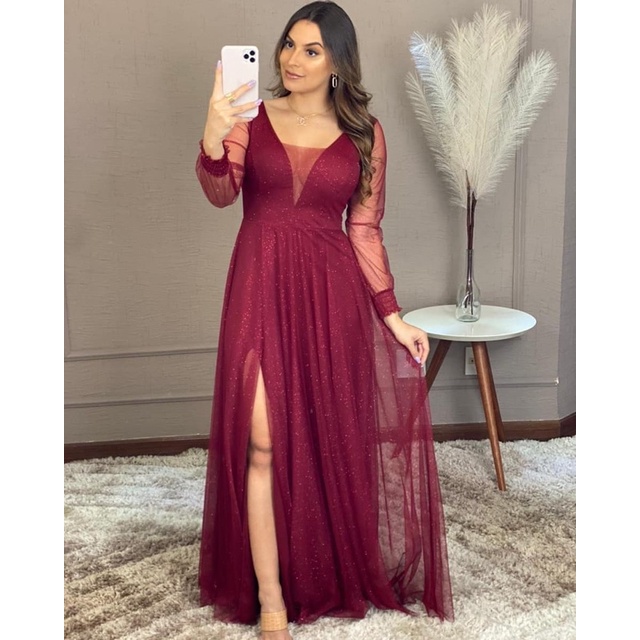 Vestido de casamento store marsala