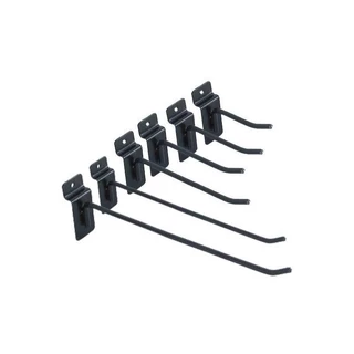 Kit 150 un. de ganchos de 15 cm. para painel canaletado preto