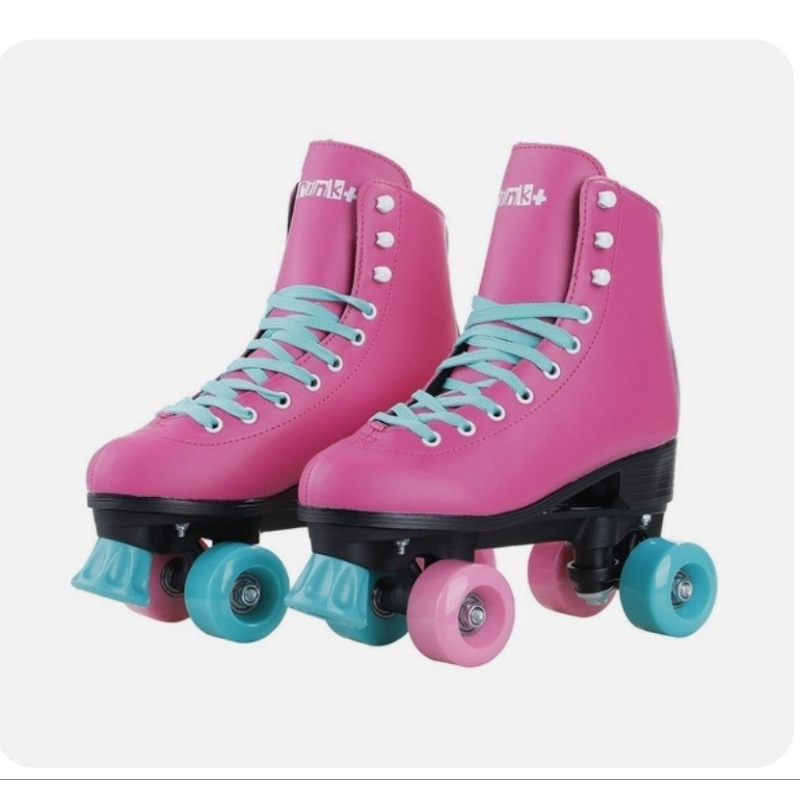 Patins Infantil Retrô 4 Rodas Tamanho 37-38 Cores Rosa e Branco Brink ...