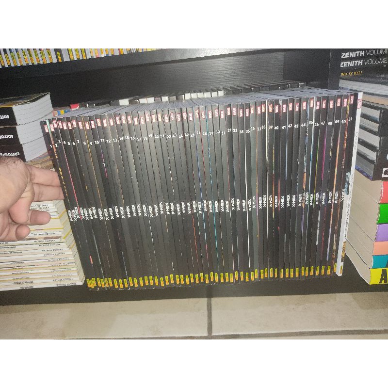 X-Men 1 ao 58, 60 ao 67, Wolverine 1 ao 16 + X-Men/Quarteto Fantástico, Legião de X, Novos Mutantes, Carrascos 1 e 2 (Panini - Marvel)