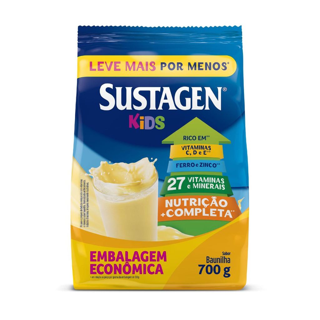 Complemento Alimentar Sustagen Kids Sabor Baunilha Sachê 700g | Shopee ...