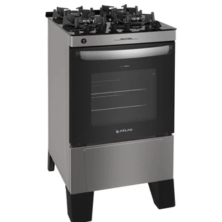 Fogão 4 bocas Atlas Agile Up Inox com Mesa de Vidro - Bivolt