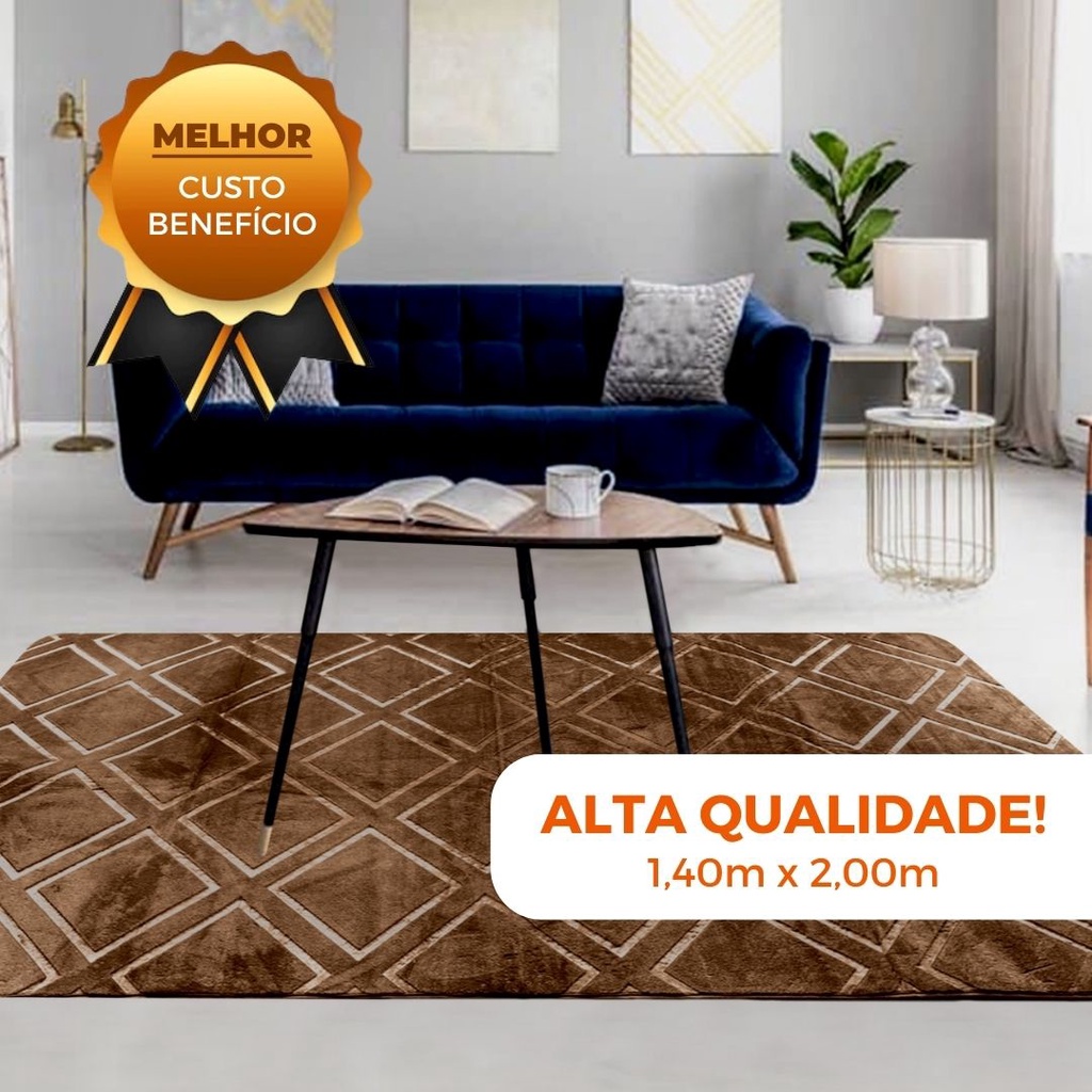 Tapete Itália 1,40m x 2,00 Sala Quarto Antiderrapante Exclusivo Luxo