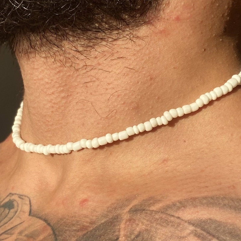 kit 2 chokers masculina | colar masculino | colar de miçangas masculina ...