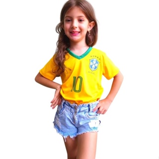 Camiseta Infantil Brasil Blusa Menino Menina Camisa Maj360