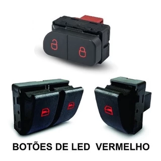 Botão Vidro Elétrico Gol / Voyage / Saveiro G5 / G6 / G7 Duplo, Simples e Trava 2 Estágios (cliques)