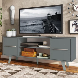 Rack para TV até 55 Polegadas Madesa Copenhagen - Cinza em Oferta na Shopee