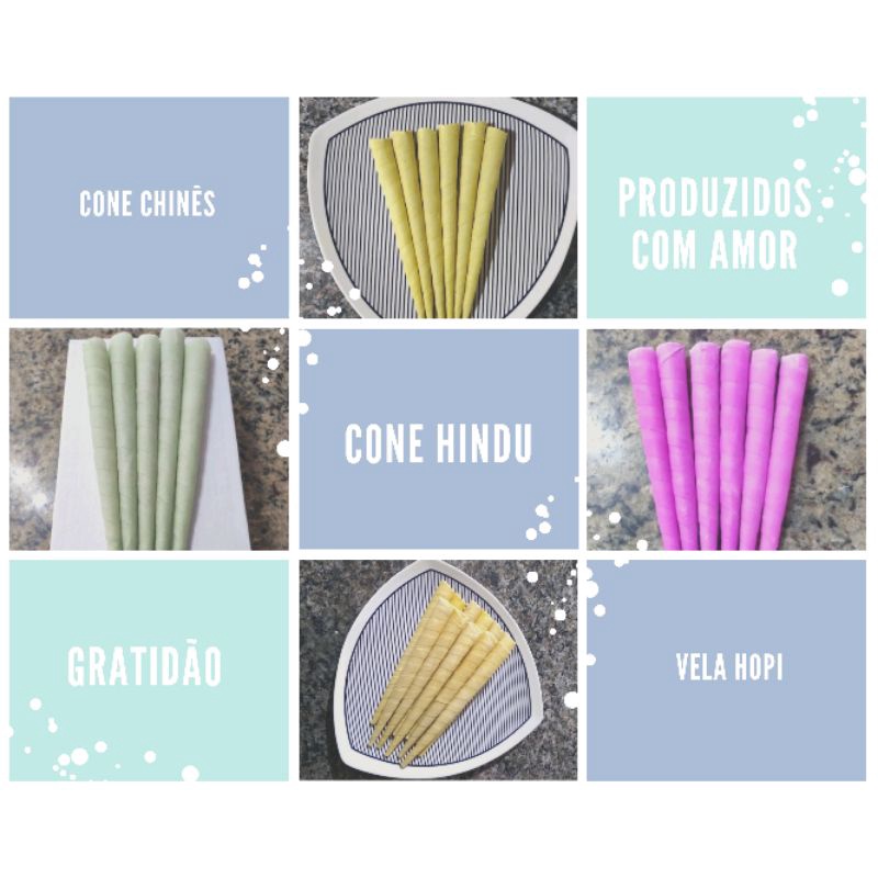 02 und. Cone hindu chinês vela hopi de cera ou óleos essenciais ...