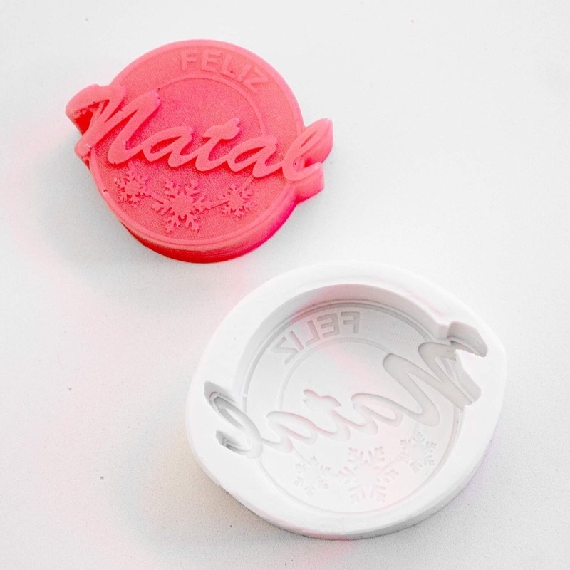 Molde de Silicone - Feliz Natal com Flocos
