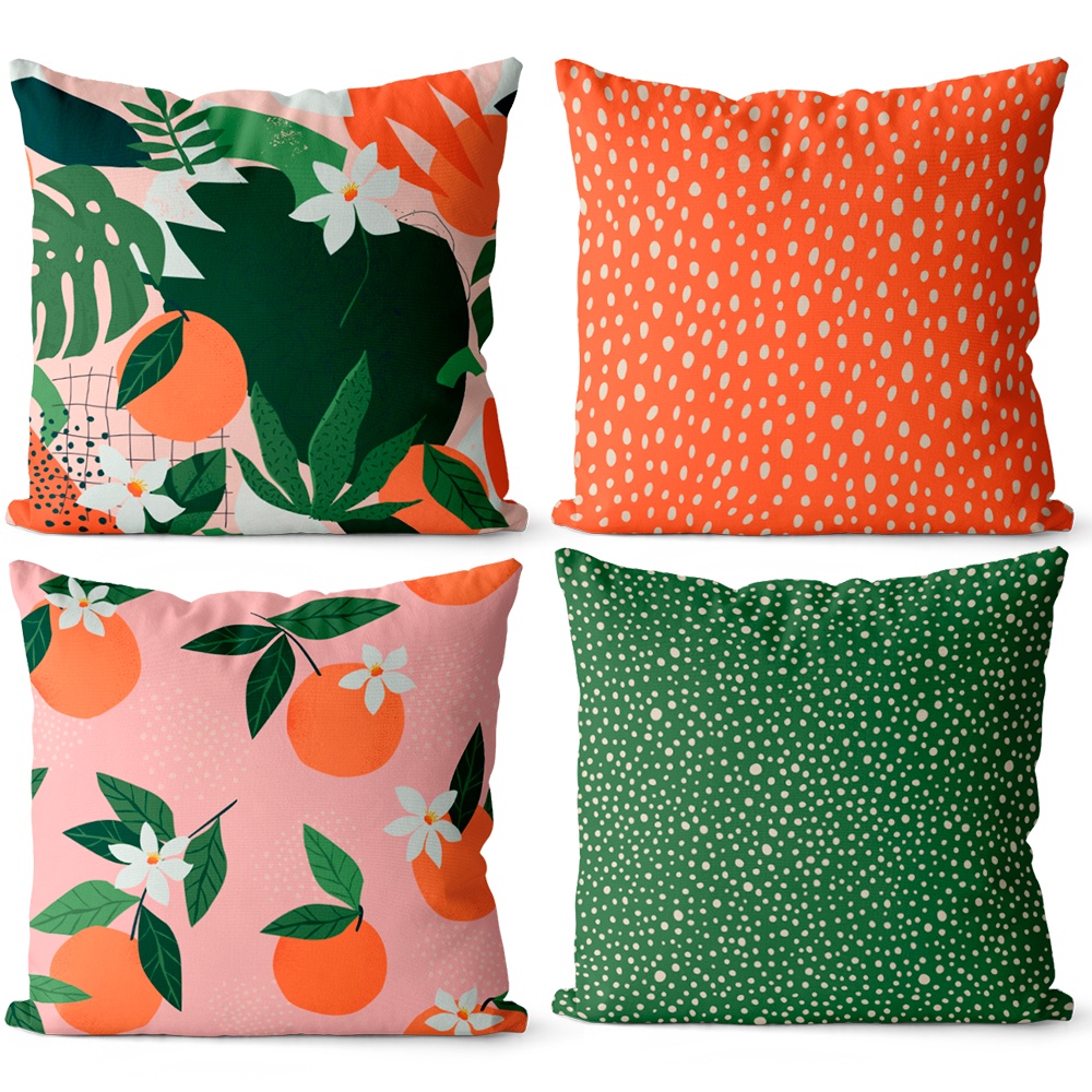 Kit 4 Capas De Almofadas Botânica 42x42