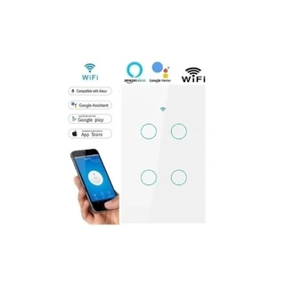 Interruptor Vidro Touch Inteligente Wifi 1/2/3/4 Botão Smart Alexa Google