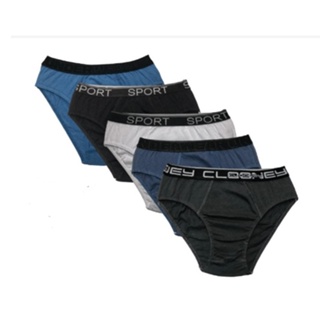 Kit com 5 Cueca Adulto 100% algodão tradicional/normal/slip/com elástico aparente