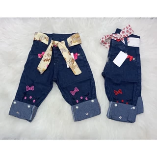 Calça Jeans Infantil Menina Gatinha Capri