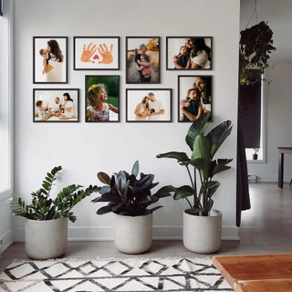 Porta Retrato 15x21 Moldura Decorativo Mosaico Composição de Fotos Família Viagem Fundo MDF