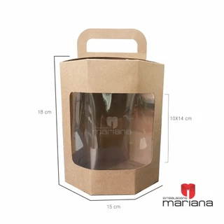 Caixa Panetone Com Visor - 10 unidades