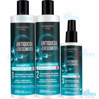 Kit Antiqueda e Crescimento Facinatus Cosméticos Fortalece e Acelera o Crescimento