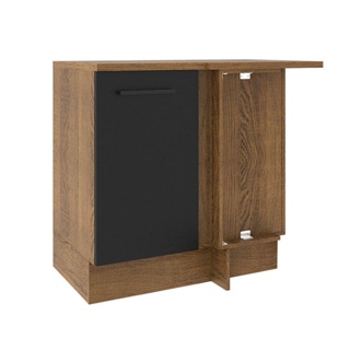 Balcão de Canto Madesa Agata 1 Porta - Rustic/Preto