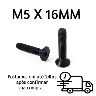 Parafuso Allen Cabeça Chata M5 X 16mm Oxidado Preto