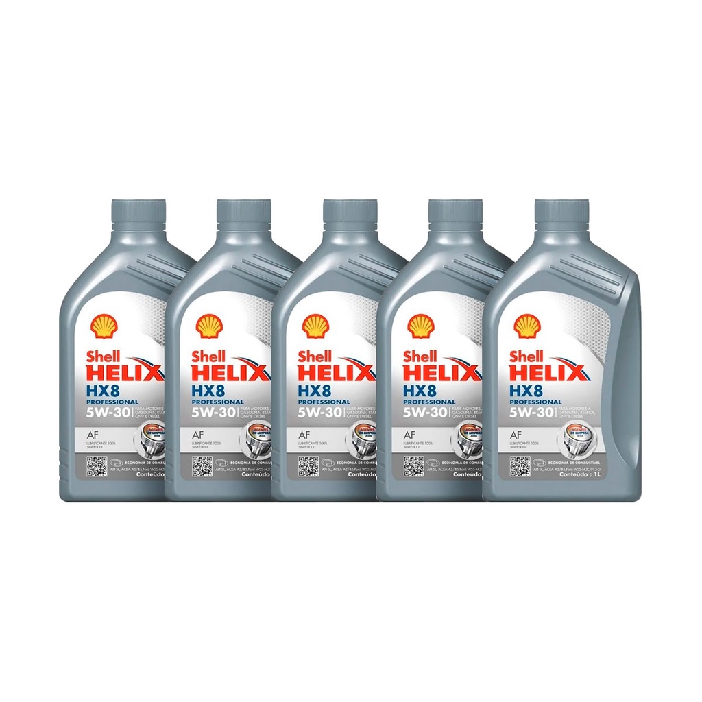 Kit Troca de Óleo Shell Helix HX8 5w30 AF Sintético 5 Litros para ...
