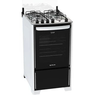 Fogão 4 bocas Atlas New UTop Branco mesa de inox - Bivolt