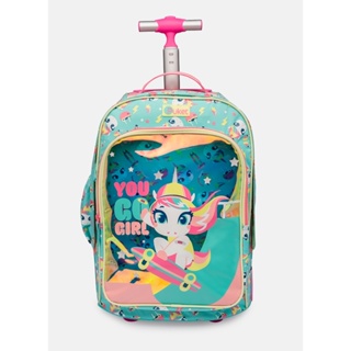 Mochila Escolar com Rodinha Unicórnio Skate - Puket