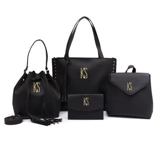 Bolsa Feminina Kit 4 Peças Bolsa Sacola Grande + Mochila + Saco + Porta Documentos