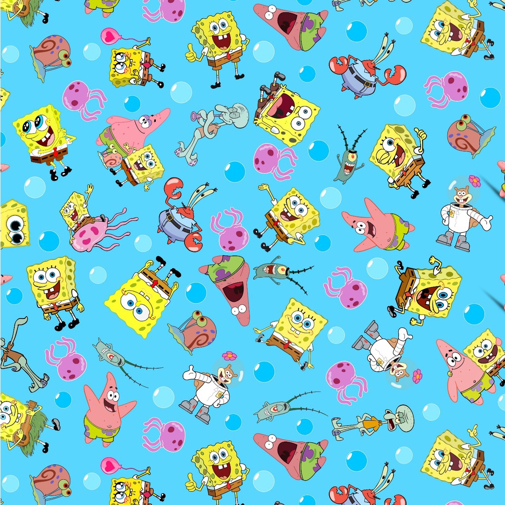 Tecido Microfibra Estampa Digital 50cmX1,50 - Bob esponja 2