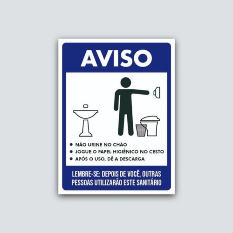 Placa Sinalização Aviso Não Urine No Chão Banheiro 30x20cm