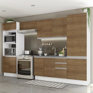 Cozinha Completa Madesa 100% MDF Acordes 2 Gavetas 11 Portas (Sem Tampo e Pia) em Oferta na Shopee