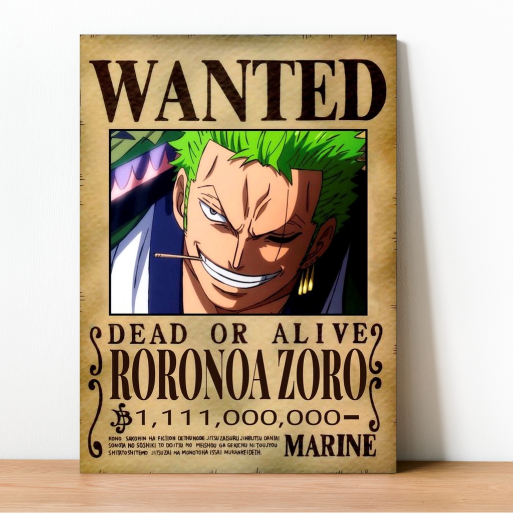 Placa Decorativa One Piece Wanted Recompensa Coleção Exclusiva MDF