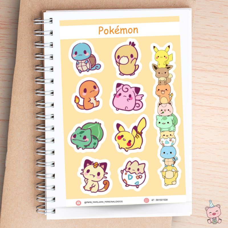 Caderno de Desenho Personalizado 96 Fls Pokemon Go