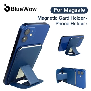 【 Necessary Para Viagens 】 BlueWow 5Set Premium Leather Magsafe Carteira Magnética Telefone A-Phone 12/13 Porta-Cartões KB01 Stand