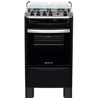 Fogão 4 bocas Preto Atlas New Fastcook com Acendimento Automático