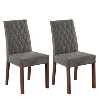 Kit 2 Cadeiras de Jantar 4256 Rustic/Silver Madesa em Oferta na Shopee