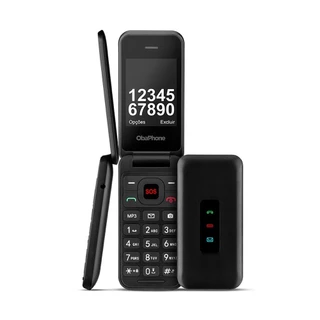 Celular Obabox Oba Fone Flip com números grandes, teclas falantes e Botão SOS - OB037