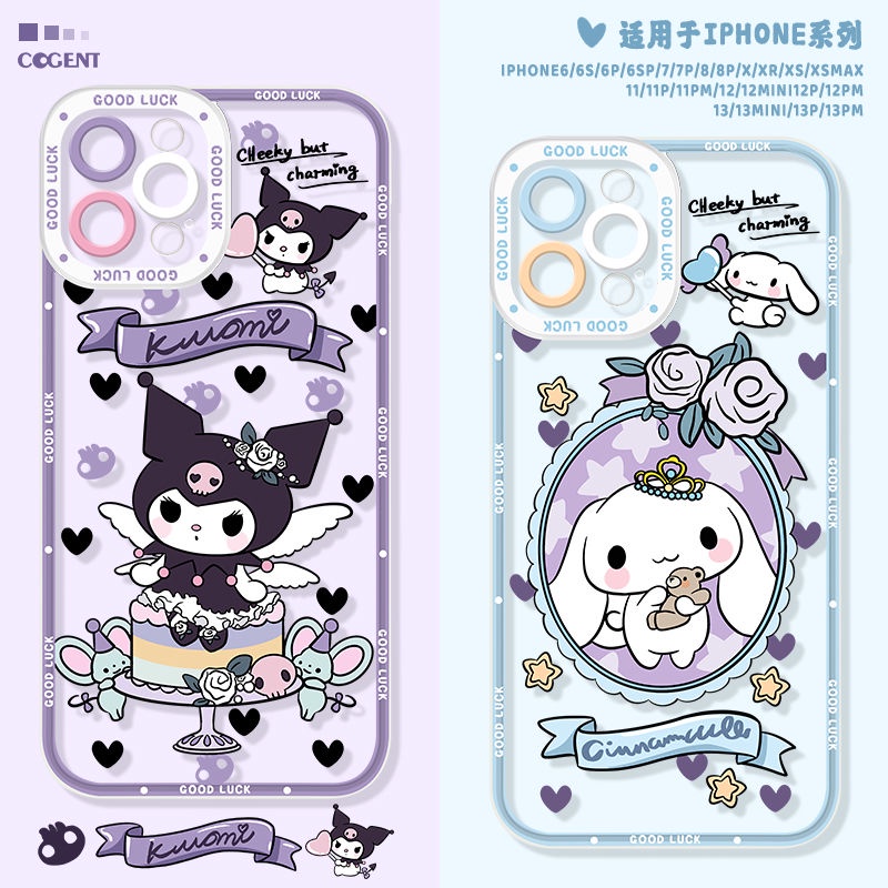 Transparente Fofo Desenho Animado Capinha De Celular Adequada Para iPhone 14 Pro Max 13 12 Mini 11 XS XR X 8 7 Plus 6S 6 SE Kuromi Canela Cachorro Anti-Colisão Capa Protetora