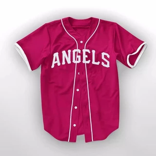 Anjos Camiseta De Beisebol Rosa premium-Unisexo