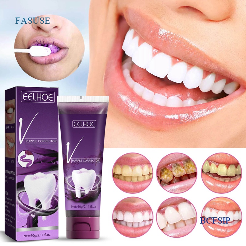 Fuse V34 Creme Dental Iluminador Em Tom Roxo Para Remover Tártaro Limpar A Boca , Manchas