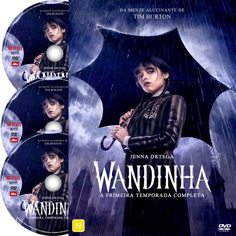 dvd série Wandinha 1ª Temporada Completa Jenna Ortega em dvd