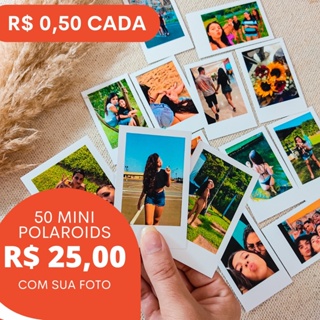 Combo 50 Fotos Polaroids instax - Polaroids mini R$ 0,50 cada - com sua imagem ou Foto | Qualidade Premium