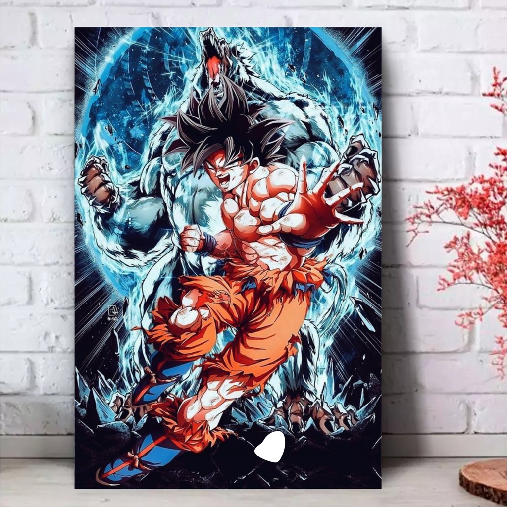 Quadro Decorativo Dragon Ball Z Goku Super Sayajin 5 Peças