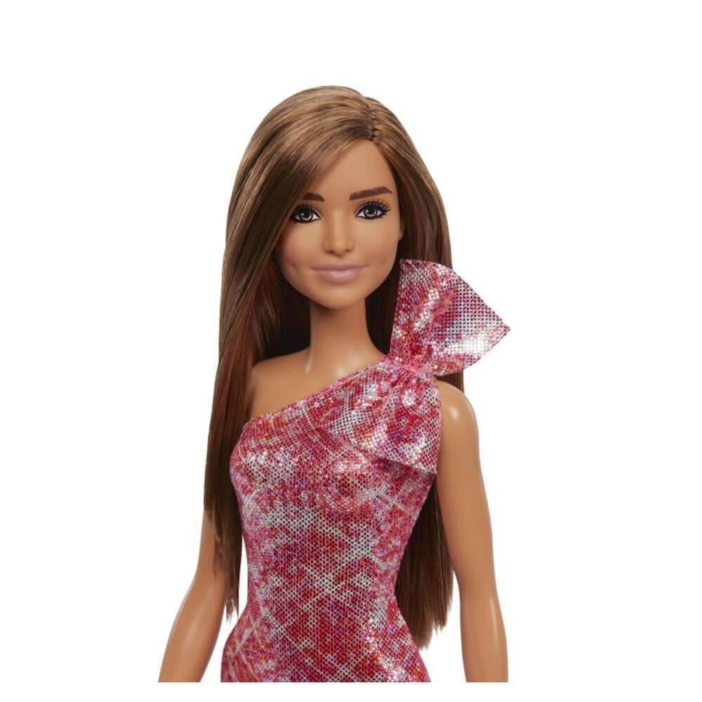 Boneca Barbie da Moda Vestido Rosa Floral Morena - Mattel 