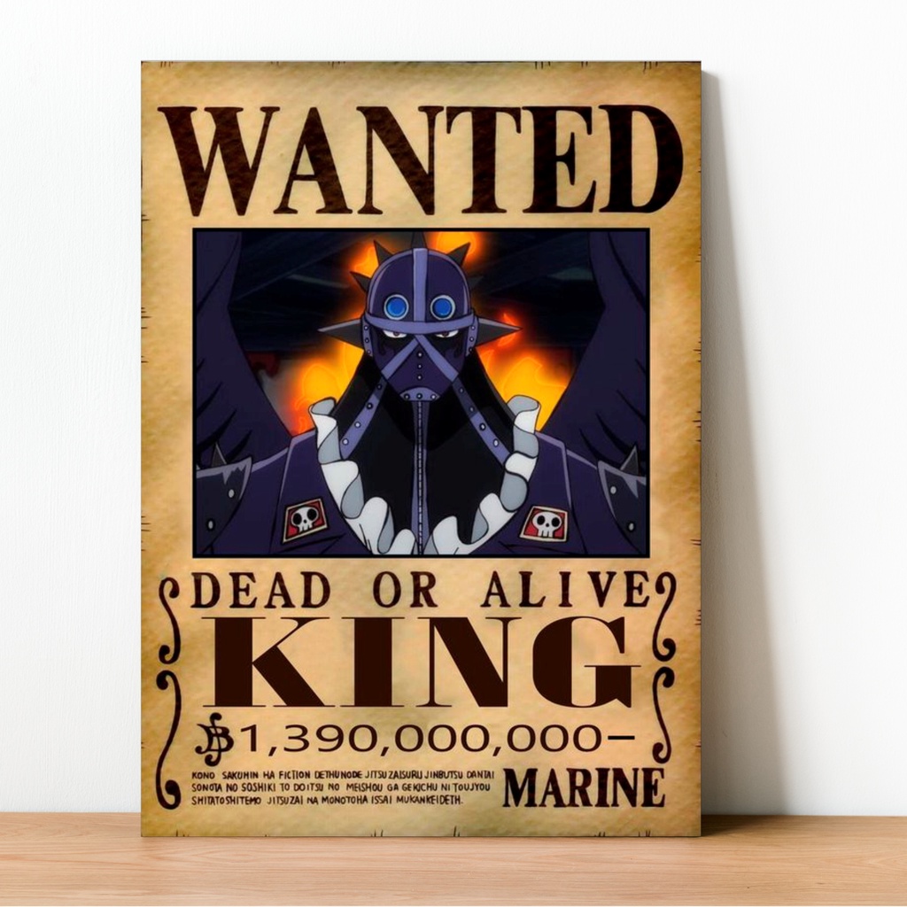Placa Decorativa One Piece Quadro Wanted Recompensa Coleção