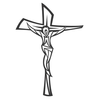 Quadro Decorativo Jesus na Cruz C/ Dupla Face 3M em MDF Vazado de 3mm Preto