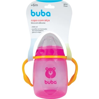 Copinho Infantil 300ml Rosa Com Bico De Silicone 5814 - Buba