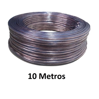 10 Metros de Fio Paralelo Cabo de Som Automotivo 2x14AWG 1,5mm 12V Duplo Cristal Para Alto Falante