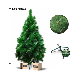 Arvore de Natal Pinheiro Canadense Luxo Verde ou Neve 1.50 Metros com Base de Metal Reforçado
